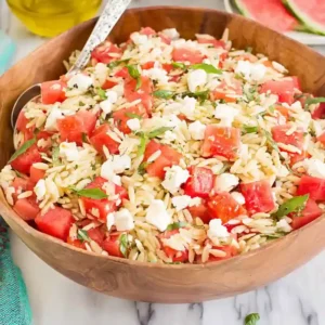 Fresh Watermelon Feta Orzo Salad