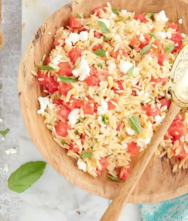 Fresh Watermelon Feta Orzo Salad