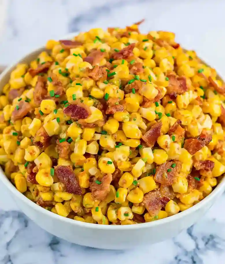 Fried Corn with Bacon Side Dish