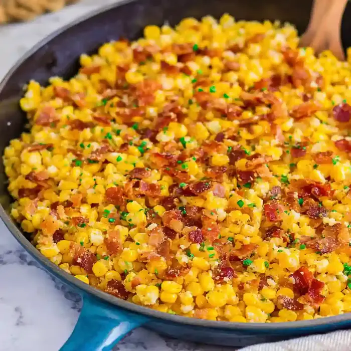 Fried Corn with Bacon Side Dish