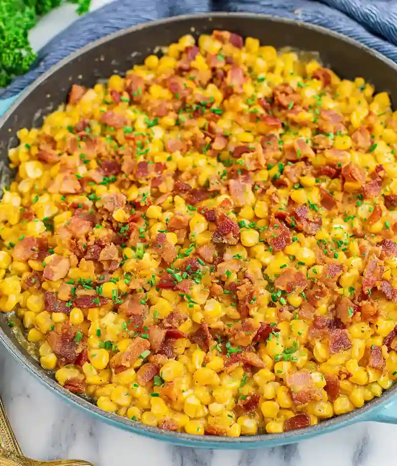Fried Corn with Bacon Side Dish