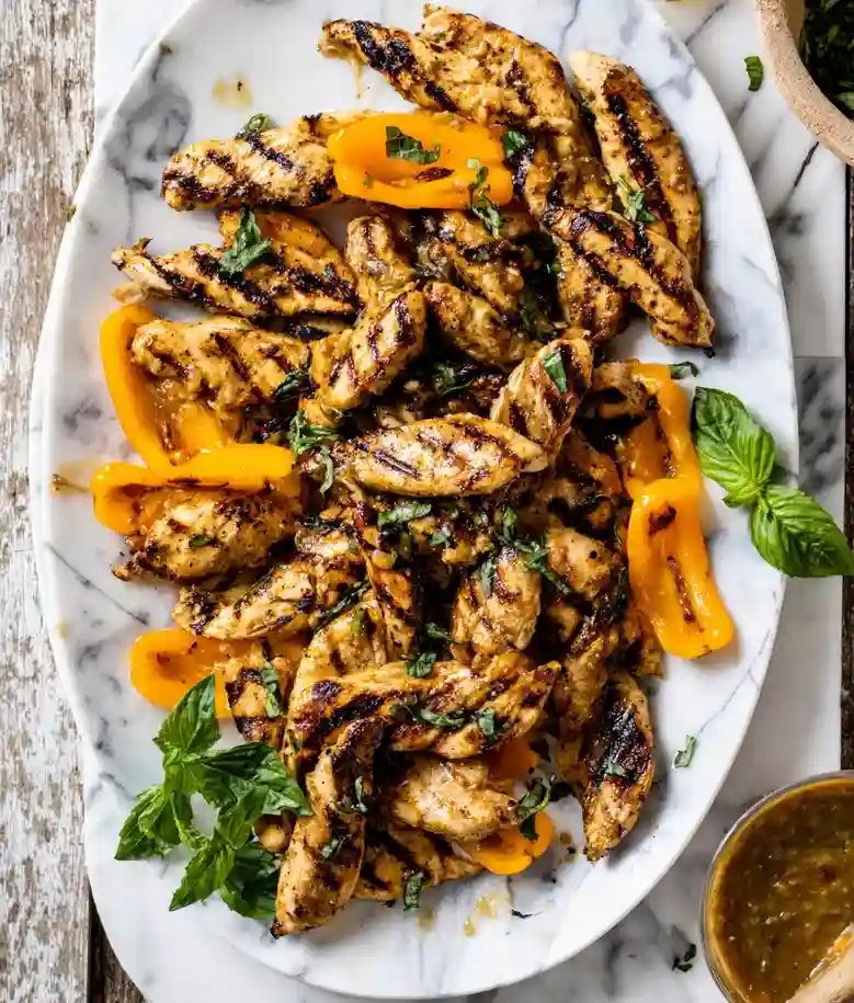 Grilled Chicken Avocado Orzo Salad