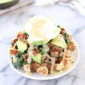 Hatch Chile Waffles Eggs Benedict