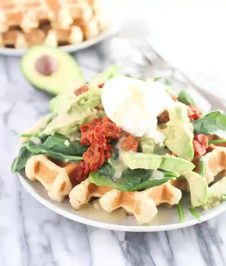 Hatch Chile Waffles Eggs Benedict