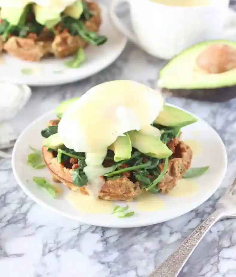 Hatch Chile Waffles Eggs Benedict