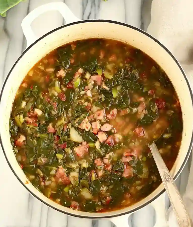 Hearty Collard Green Soup with Ham