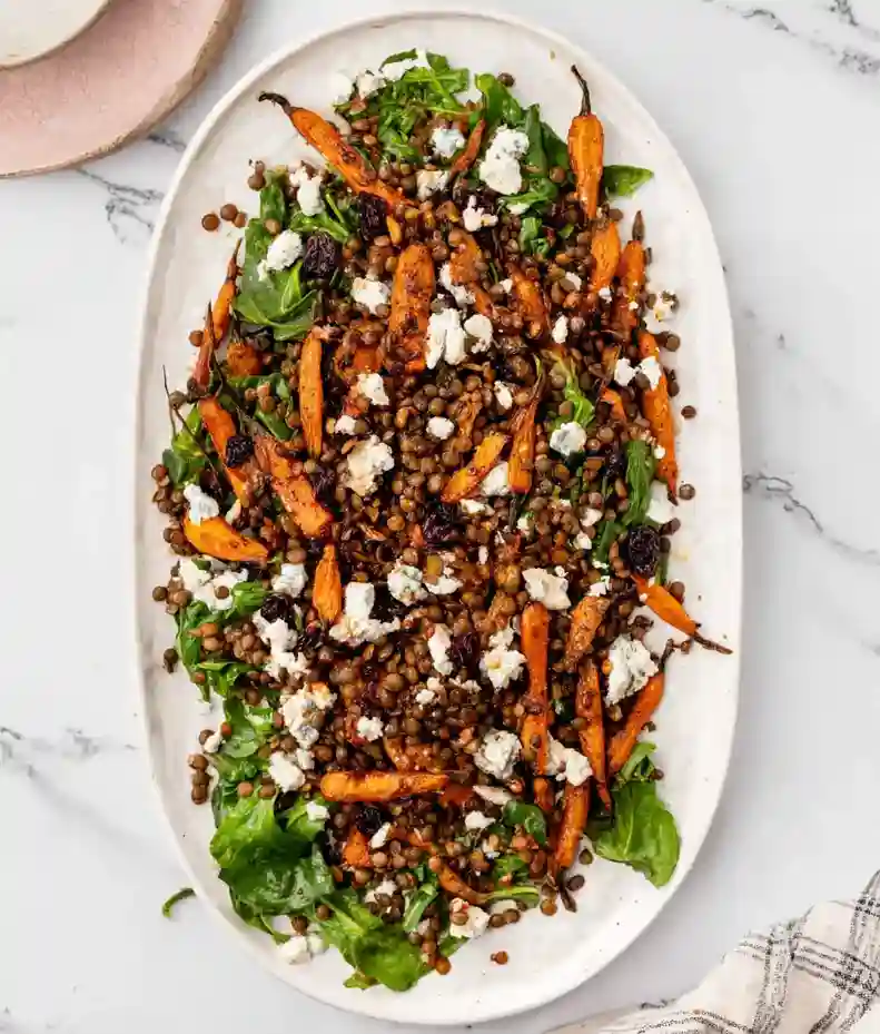 Honey Roasted Carrot Lentil Salad