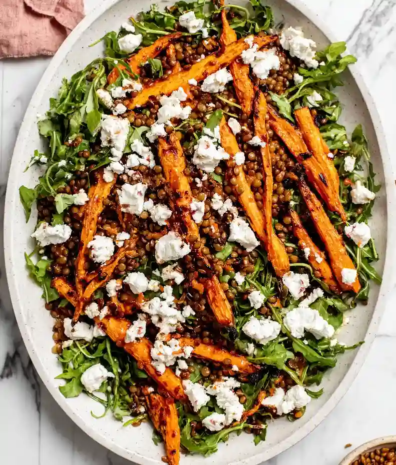 Honey Roasted Carrot Lentil Salad