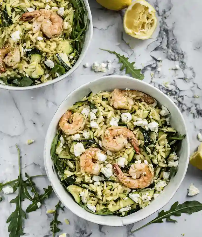 Lemon Orzo Salad With Shrimp