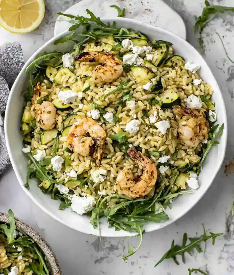 Lemon Orzo Salad With Shrimp