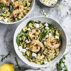 Lemon Orzo Salad With Shrimp