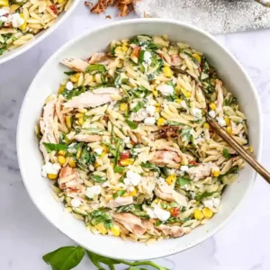 Lemony Chicken Corn Orzo Salad