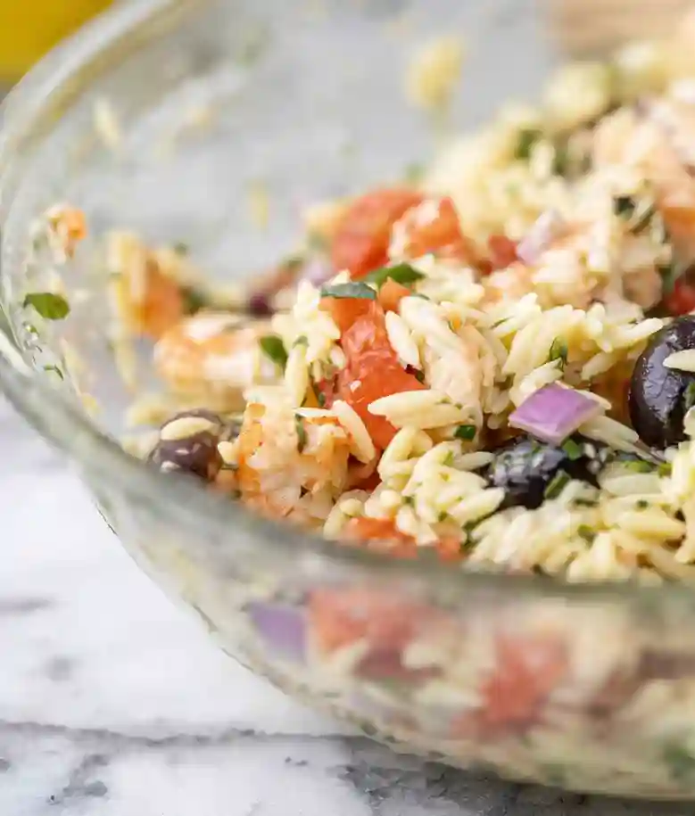 Light Mediterranean Shrimp Orzo Salad