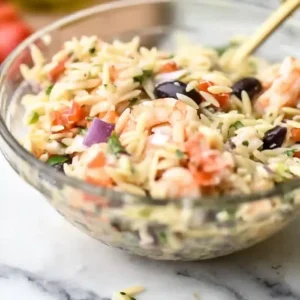 Light Mediterranean Shrimp Orzo Salad
