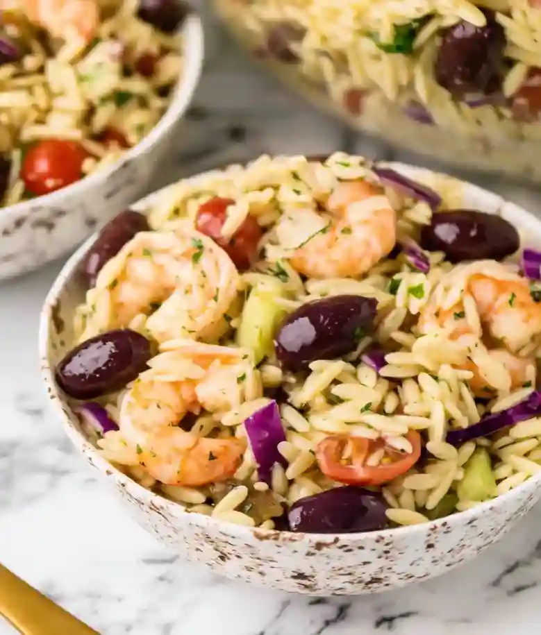 Light Mediterranean Shrimp Orzo Salad