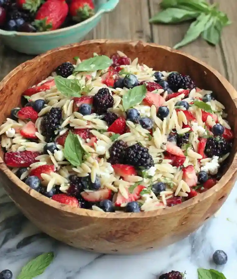 Light Mixed Berry Caprese Salad