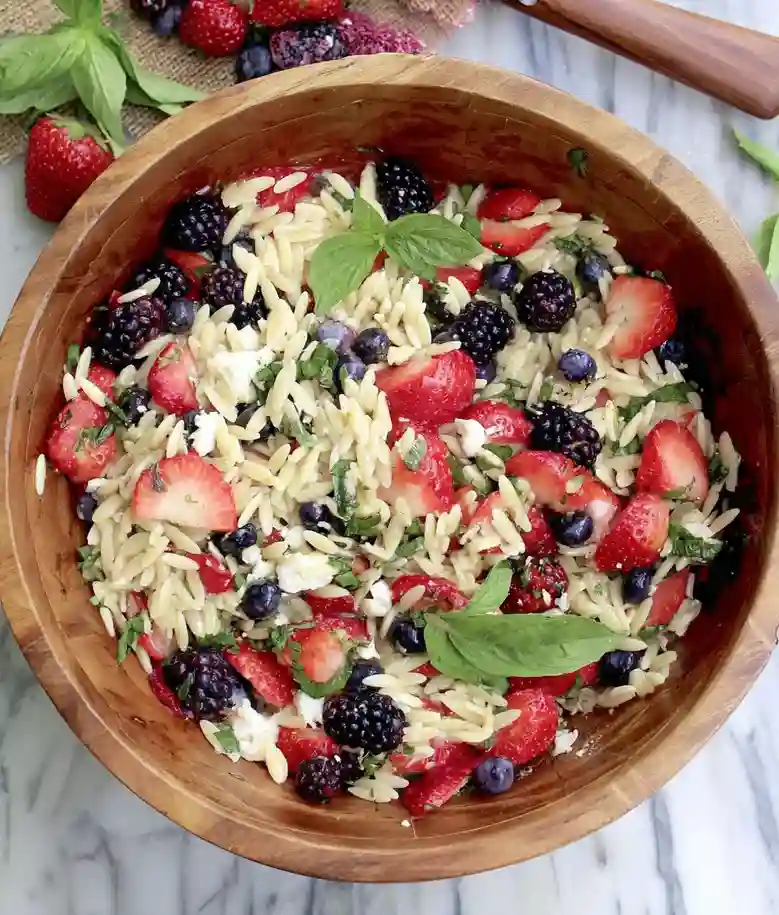 Light Mixed Berry Caprese Salad