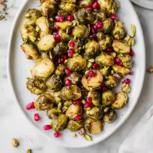 Maple Mustard Roasted Brussels Sprouts