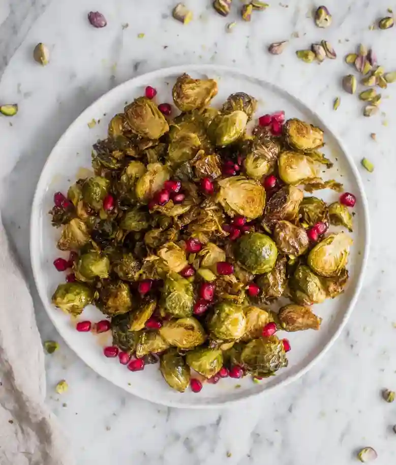 Maple Mustard Roasted Brussels Sprouts