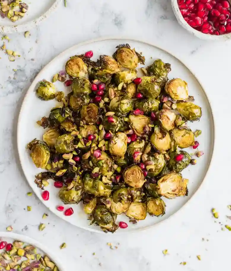 Maple Mustard Roasted Brussels Sprouts