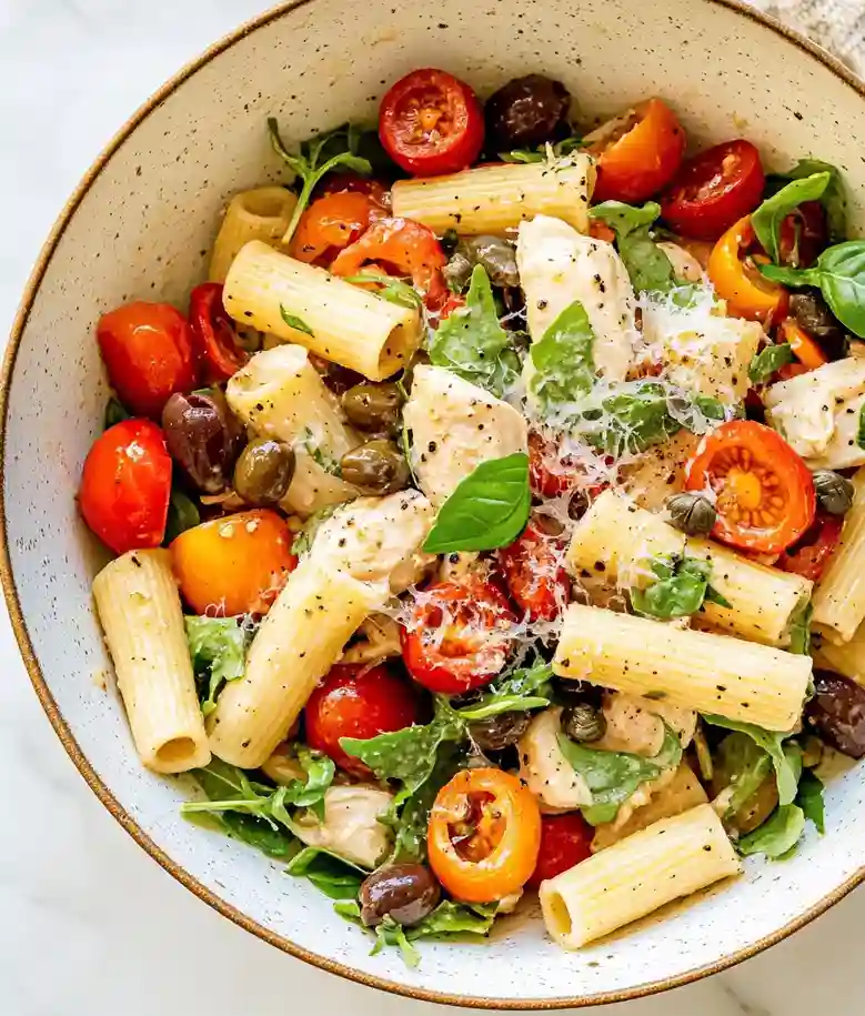 Mediterranean Chicken Pasta Salad