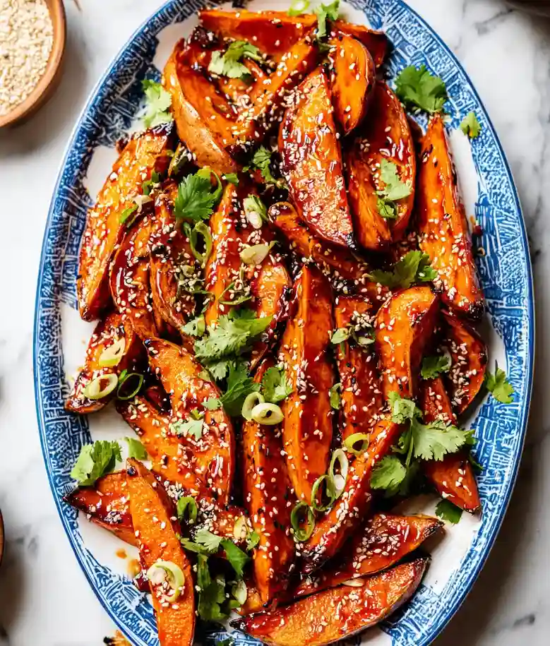 Miso Maple Glazed Sweet Potatoes
