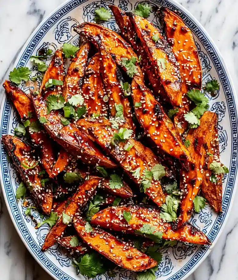 Miso Maple Glazed Sweet Potatoes