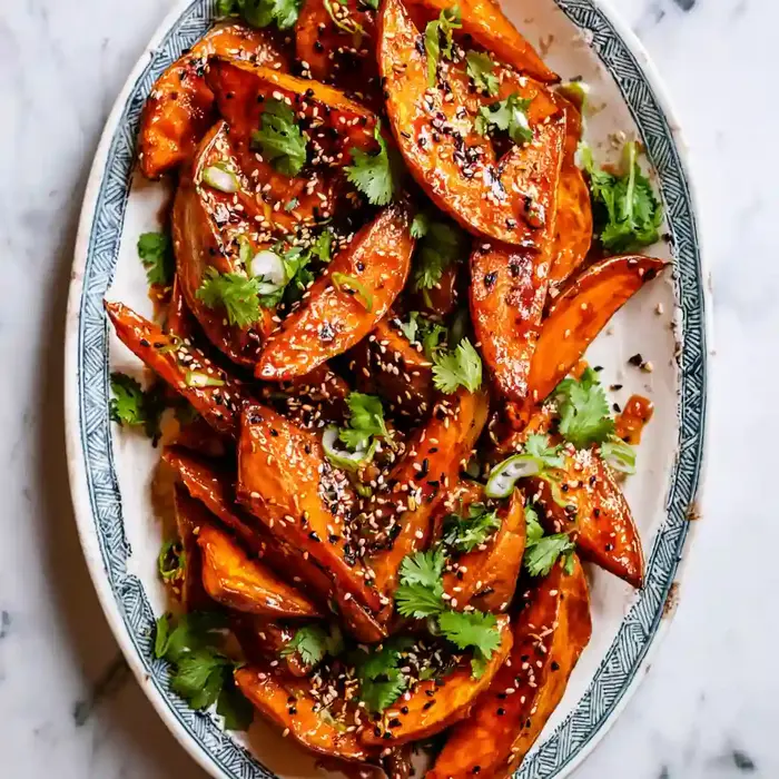 Miso Maple Glazed Sweet Potatoes