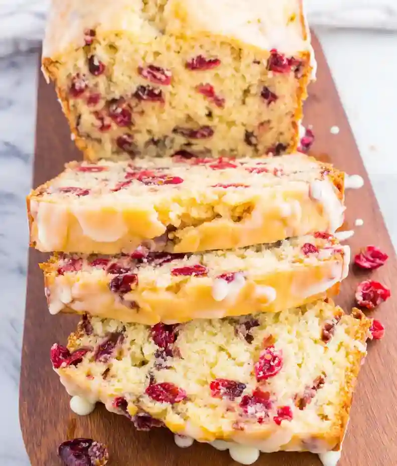 Moist Cranberry Bread with Orange Glaze
