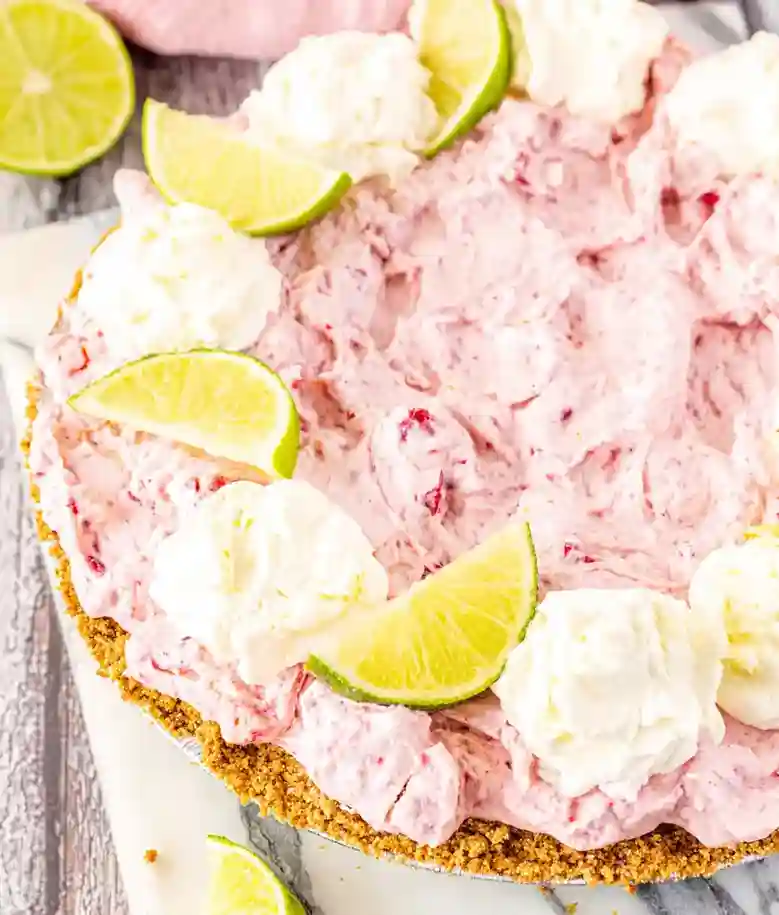 No Churn Strawberry Margarita Pie