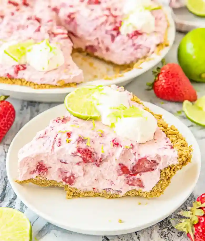 No Churn Strawberry Margarita Pie