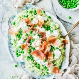 Peas with Prosciutto and Ricotta