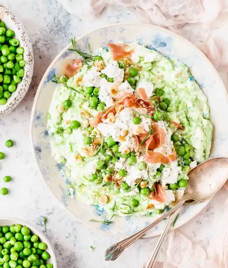 Peas with Prosciutto and Ricotta