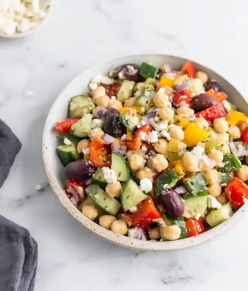 Quick Chickpea Greek Salad Recipe
