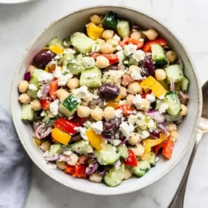 Quick Chickpea Greek Salad Recipe