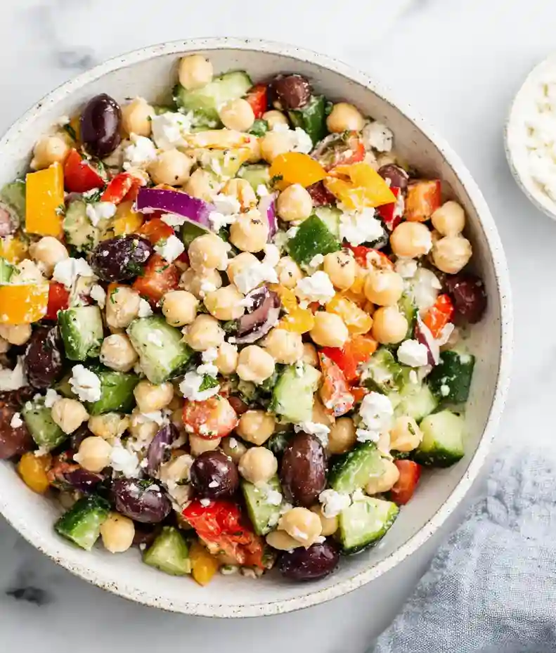 Quick Chickpea Greek Salad Recipe