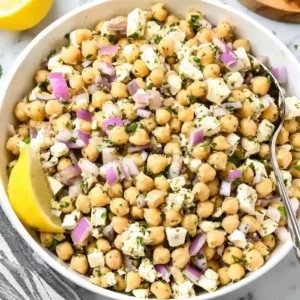 Quick Lemony Chickpea Feta Salad