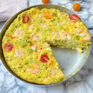 Quick Shrimp and Leek Frittata