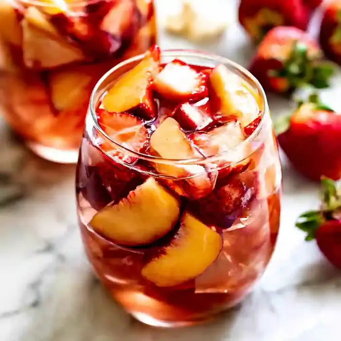 Refreshing Strawberry Peach Sangria