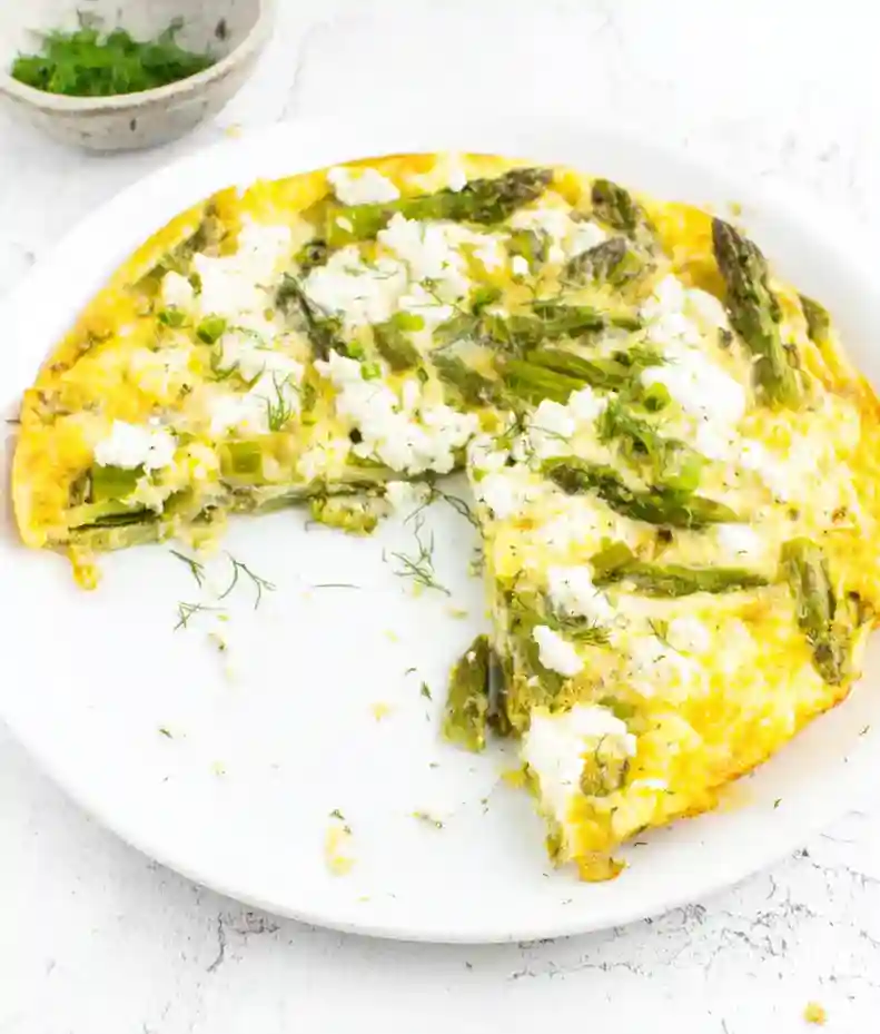Roasted Asparagus Goat Cheese Frittata