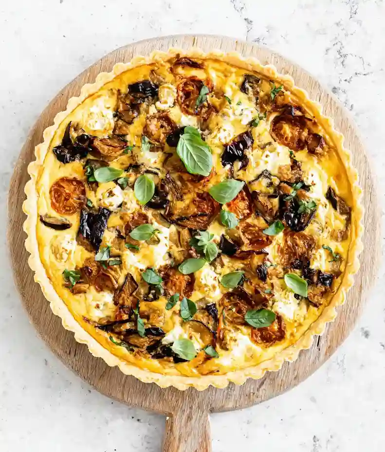 Roasted Tomato Goat Cheese Quiche