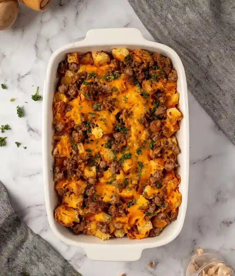 Savory Sausage Croissant Casserole