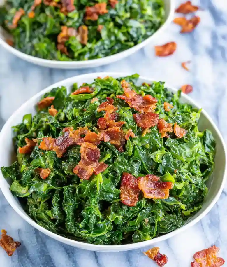 Smoky Mustard Greens with Bacon