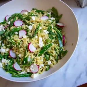 Spring Orzo Salad with Snow Peas