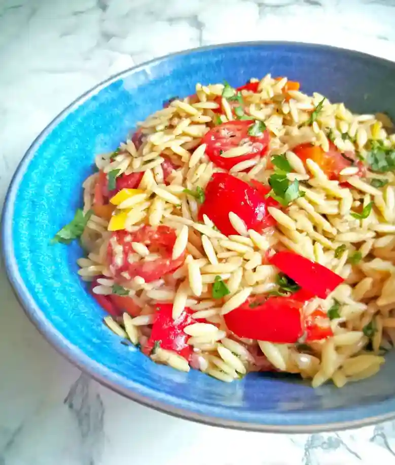Summer Orzo Salad Turkish Style