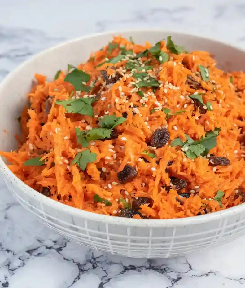 Vegan Carrot Salad With Tahini Dressing