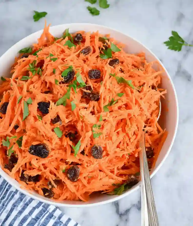 Vegan Carrot Salad With Tahini Dressing