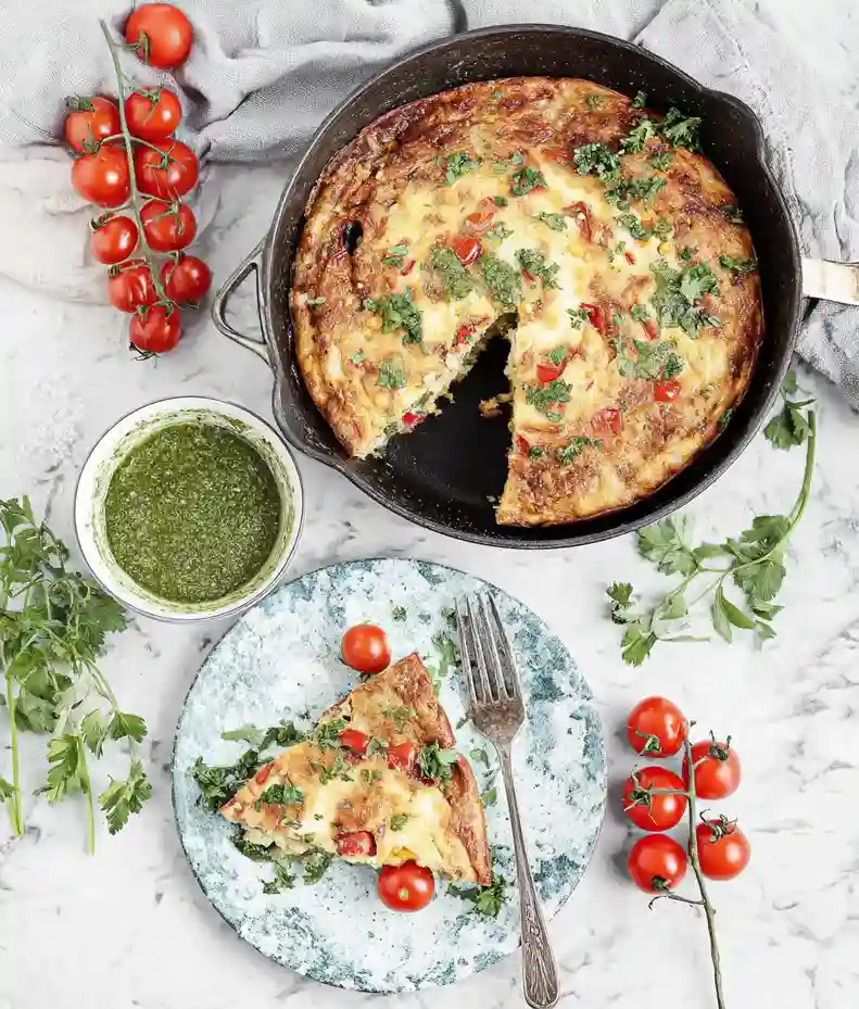 Vegetarian Tomato Corn Frittata