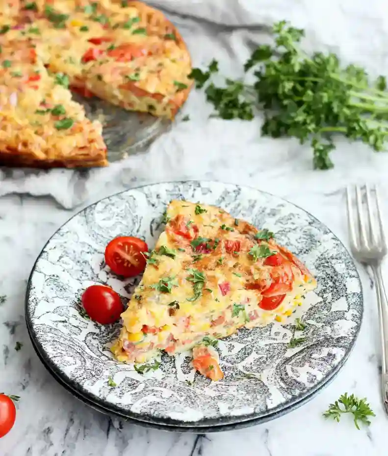 Vegetarian Tomato Corn Frittata