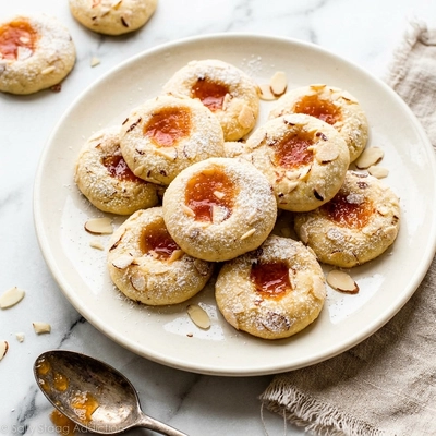 Apricot Cream Cheese Thumbprint Cookies